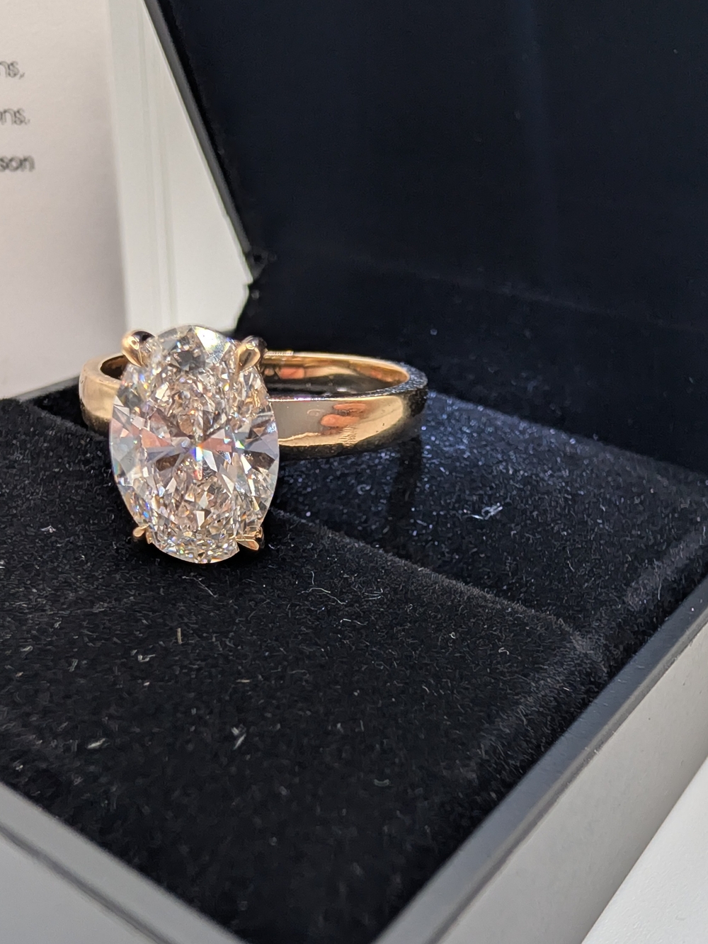 2.58 CT Oval Lab Diamond Ring IGI Certified F VS1 14K Gold Hidden Halo Cigar 9 - Picture 3 of 6